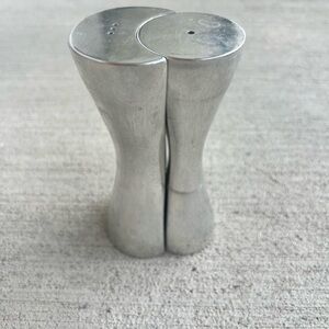 Karim Rashid Salt Pepper Shakers Set Aluminum Modern Sculptural Design 6.5”